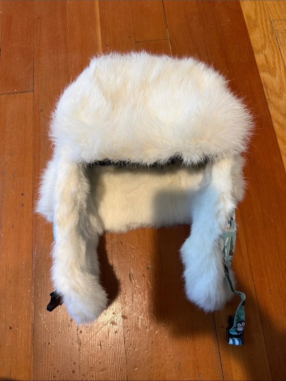 Kids Mint Winter Animal Trapper Hat with Fur Trim